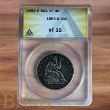 1855 O Seated Liberty Silver Half Dollar ANACS VF35 picture