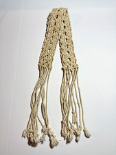 VTG 1972 Handmade Macrame Belt 22” Woven Cream Boho Hippie Festival Fringe picture
