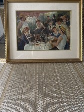 Vintage Renoir “Luncheon of the Boating Party” Gold Color Framed Art Print 12x15 picture