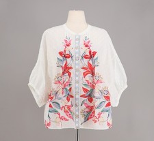 NWT CHICO'S Dolman Sleeve Blouse Shirt Cotton Red Lily Size 3/US16 picture