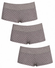 Maidenform Women's 3 Pack Dream Cotton Lace Boyshort 40859 - Steel Grey Dot picture