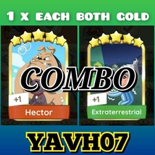 1 X Extraterrestrial & 1 X Hector COMBO (Golden Blitz Sticker Mono_poly_ Go) picture