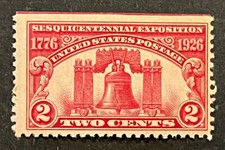 TRAVELSTAMPS: 1926-27 US Stamps Scott # 627 Liberty Bell mint, og, mnh , 2 cents picture
