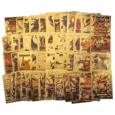55Pcs Pokemon Card Foil GOLD PACK CARDS TCG GX Vmax GX Card Charizard christmas picture