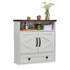 Bathroom Wall Cabinet Over Toilet Storage Medicine Cabinet w/2 Doors and Shelves picture