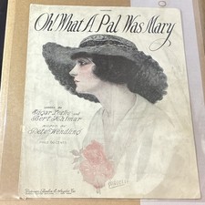 Vintage Oh What A Pal Was Mary Sheet Music Bert Kalmar Barbelle 1919 picture