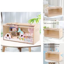 31.5 in Wooden Hamster Cage Openable Top Transparent Acrylic Ventilated for picture