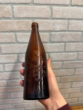 Vintage 1900s Amber Storck Beer Slinger Embossed Amber Bottle Wisconsin Wis Chip picture
