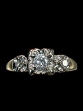 Lady's Diamond Solitaire Ring 3 Diamonds .37 Carat T.W. 14K Yellow G (MGP054658) picture