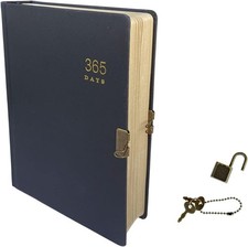 XIAMUY Vintage 365 Journal With Lock And Key, A5 Blank Page Diary For Women Men, picture