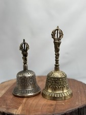 Tibetan Tibet Chinese Buddhist Ritual Drilbu Bells Artifact Vintage 2 picture