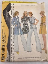 McCall's 3482 COAT DRESS OR TOP & PANTS Sewing Pattern SIZE 16 Bust 38 Cut picture