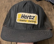 Vintage Hertz Quality Control Snapback Hat Cap Yellow/Black Made in USA Reynolds picture