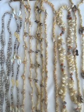 Vintage Hawaiian Puka Cowrie Koa Seed Shell Lei Necklace Lot 7 Boho Beach Luau  picture
