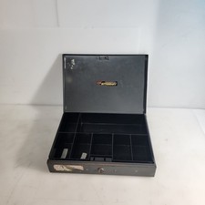 VINTAGE Metal Cash Box Steelmaster Removable Tray 10”x 7”x 2.5” USA No Key picture