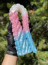 Monster Leviathan Fantasy Dildo, Trans Flag, Silicone AS-IS Defect Sale picture