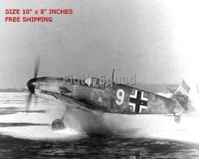 WW2 8x10 Photo German Fighter ME 109 Landing on Water O4940 picture