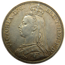 1889 Queen Victoria Jubilee Head Silver Crown Coin In Better Grade - Great Brita picture