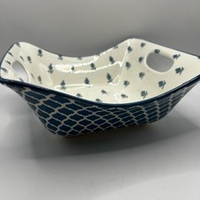 Certified International-Bronson Pinchot Home Square Bowl Serving Dish Blue White picture