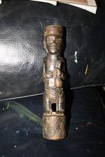 RARE ANTIQUE MAYOMBE NGANGA CHIEF BRONZE FIGURE R.D.CONGO ----ANTI WITCHCRAFT- picture