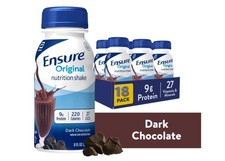 Ensure Original Nutrition Shake, 9g Protein, Dark Chocolate, 8 fl oz - 18 Pack picture