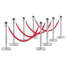Gravee Stainless Steel Crowd Control Stanchions And Velvet Ropes Gold Pillar picture