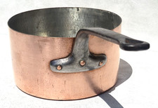 Vintage 8.1inch French Copper Pot Saucepan Hammered Tin Lining 2.5mm 6.6lbs picture