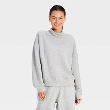 Women's Mockneck Active Pullover - JoyLab Gray M picture