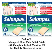 Salonpas Pain Relieving Patches – 120 Count for Back Joints, Muscles, Parche 8Hr picture