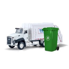 Garbage Truck Toy with Trump Real Sound and Lights - Play Truck,Pull Back & Go C picture