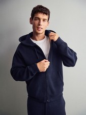 NWT GAP Heavyweight CashSoft Full Zip Hooded Sweater, Sz L, Navy, Oversized  picture