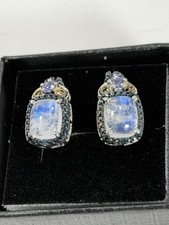 Stunning Vintage STS 925 Chuck Clemency Moonstone Earrings Rare picture