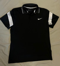 Nike Dri-FIT Polo Shirt Mens XL Black Short Sleeve Golf Athletic Top Modern Fit picture