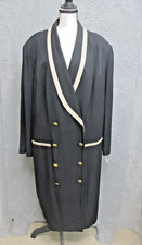 Vintage Kathryn Deene Blazer Dress Womens 26 Black Gold Button Longline Career picture