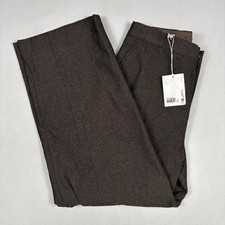 COS Relaxed Fit Wide Leg Pants Men's 34R Gray Herringbone Dress Straight Trouser picture