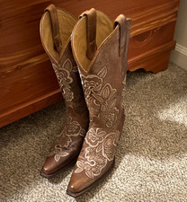 Shyanne Women's Brown Floral Embroidered Western Boots US 7 1/2 picture