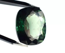 20.50 Ct Certified Natural Dark Green Sapphire Cushion Cut Gemstone picture