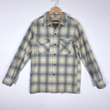 Pendleton The Original Board Shirt Men's MEDIUM Plaid Flannel Virgin Wool Shirt picture