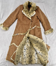 Donna Salyers Fabulous Furs Coat Medium M Faux Fur Leopard Cheetah Print Vegan picture