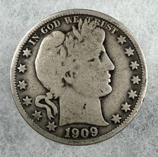 RARE Beautiful 1909-P U.S. Barber Half Dollar (SILVER) KM 116 picture