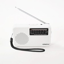 Mini AM FM Radio Battery Operated with Lanyard Black Portable Pocket Radio picture