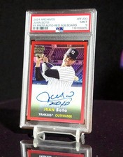 Juan Soto /10 Red Foilboard Auto PSA 9 POP 1 2024 Topps Archives 1;15,000 Odds picture