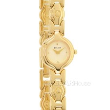 BULOVA Womens Petite 17mm Gold-Plated Watch, Round Dial, Sculpted Band picture