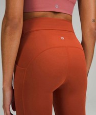 NWT Lululemon Power Thru High Rise Tight 25” Womens Aztec Brick Leggings Size 2 picture