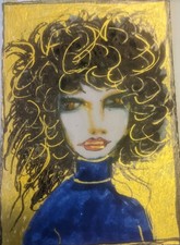 ACEO Card Crazy Lady Original Art Painting picture
