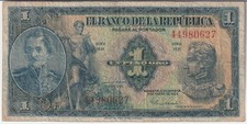 Colombia 1 Peso Oro Banknote 1954 Choice Fine Grade P#380-G picture