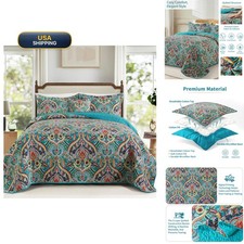 TWINRUN Cotton California King Quilt 3 Pieces picture