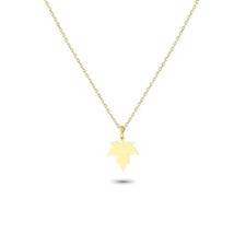 Glorria 14k Solid Gold Leaf Necklace picture