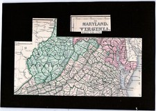 ca.1865 Civil War Ear Mitchell Map  West Virginia (Early Map Showing WV), VA, MD picture