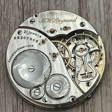 1927 Elgin BW Raymond 16s 21j Grade 479 Railroad Pocket Watch Movement Parts picture